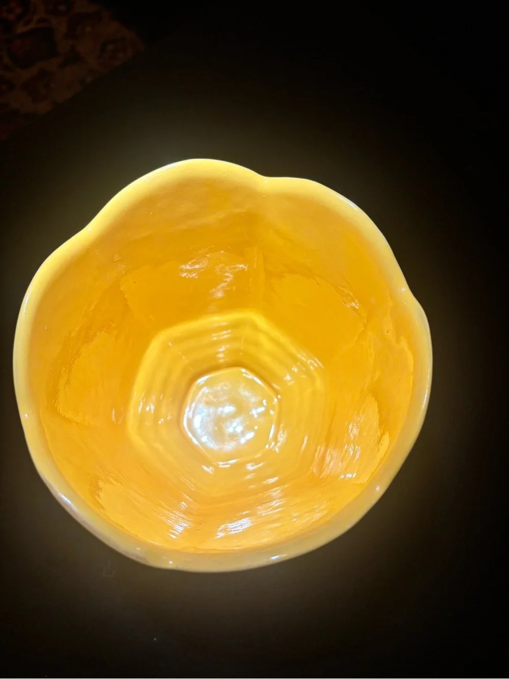 VINTAGE FRANKOMA POTTERY TULIP VASE OR HOUSE PLANTER MCM AUTUMN YELLOW!